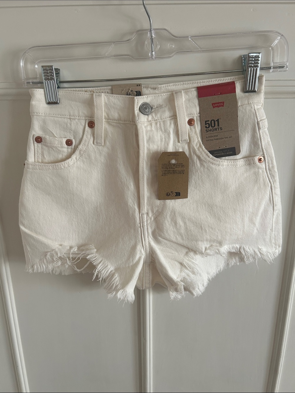 Levi's Off-White Denim Cutoff 501 Women's Shorts
